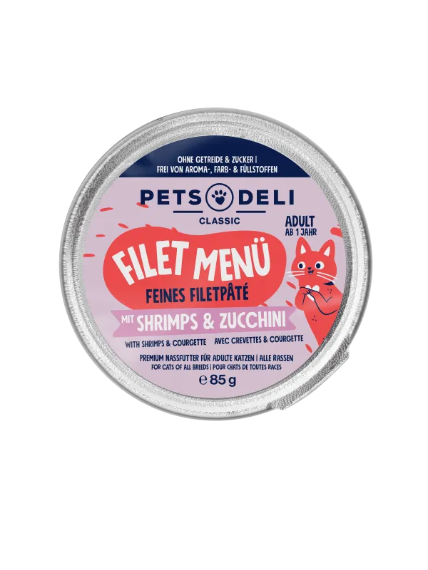 Pets Deli Filet Menü Filet-Menü Hühnerfilet und Shrimps, Zucchini 70g